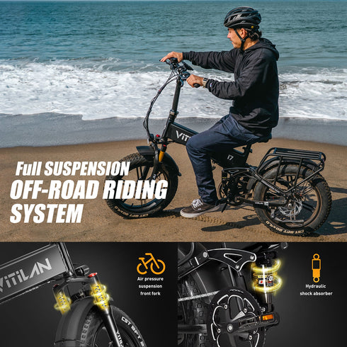 Vitilane I7 Pro 3.0 Folding Full Suspension Bicicletta elettrica GARANZIA ITALIANA